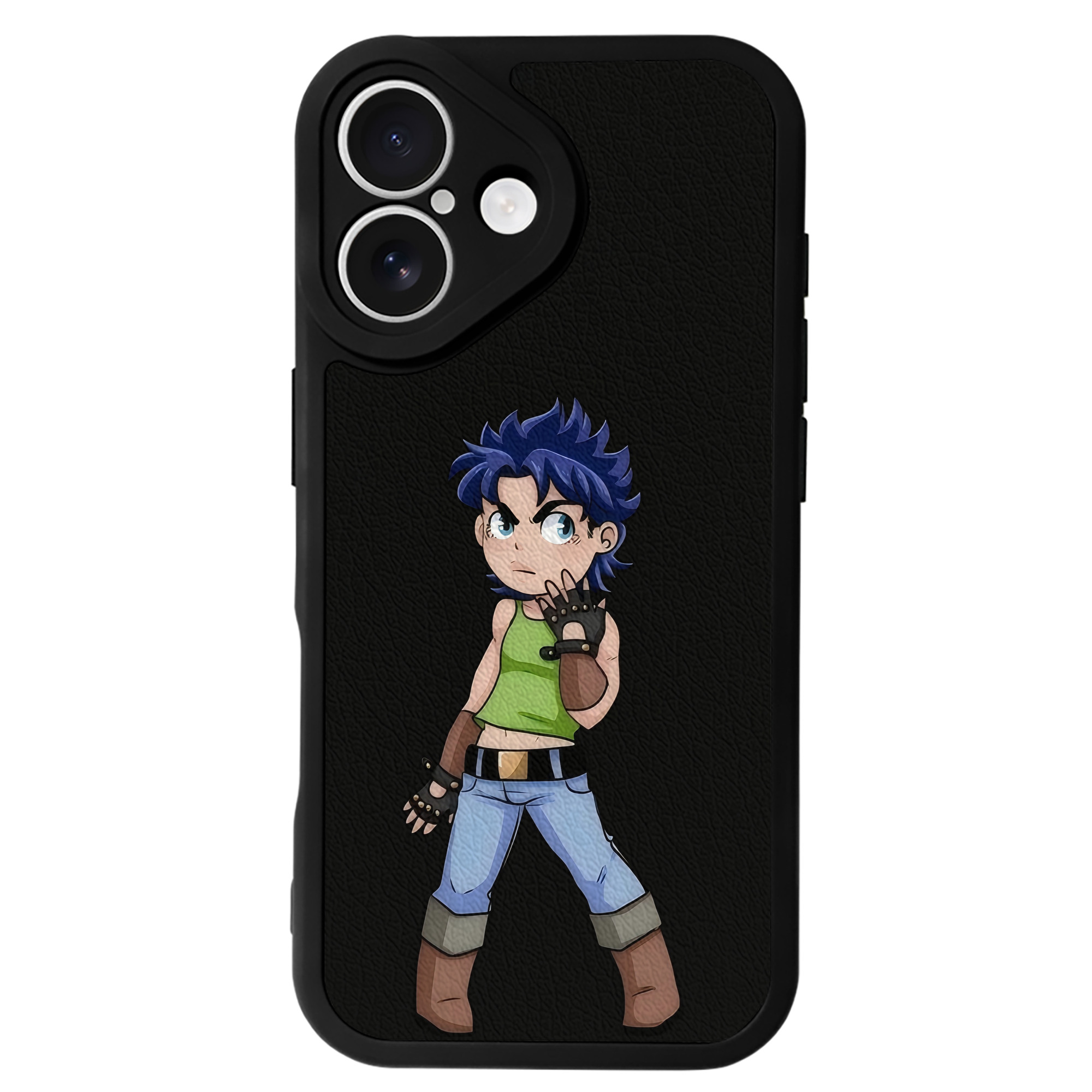 （画像用） ジョジョの奇妙な冒険 広瀨康一 JoJo's Bizarre Adventure Hirose Koichi 【iPhone 16シリーズ対応】シリコンスマホケース（レザー調） 材質：シリコン
